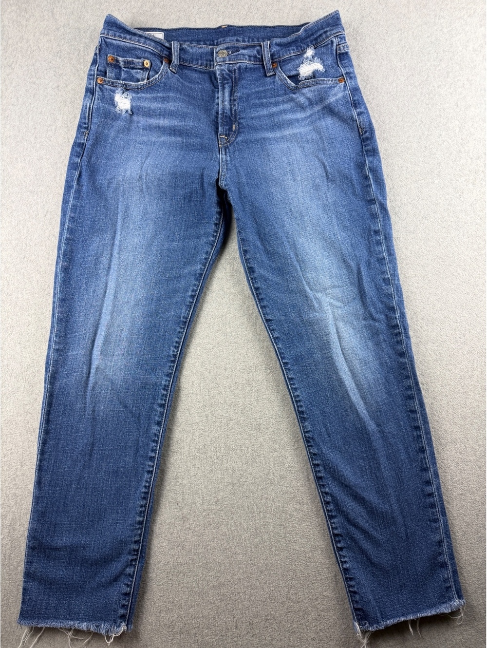 GAP Girlfriend Mid Rise Distressed Blue Jeans Size 29/8R